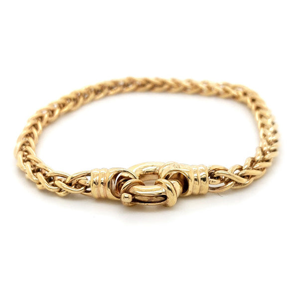 9ct Yellow Gold Bracelet with Bolt Ring