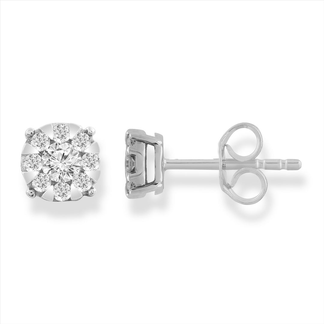 9Ct White Gold 0.33Ct Diamond Stud Earrings