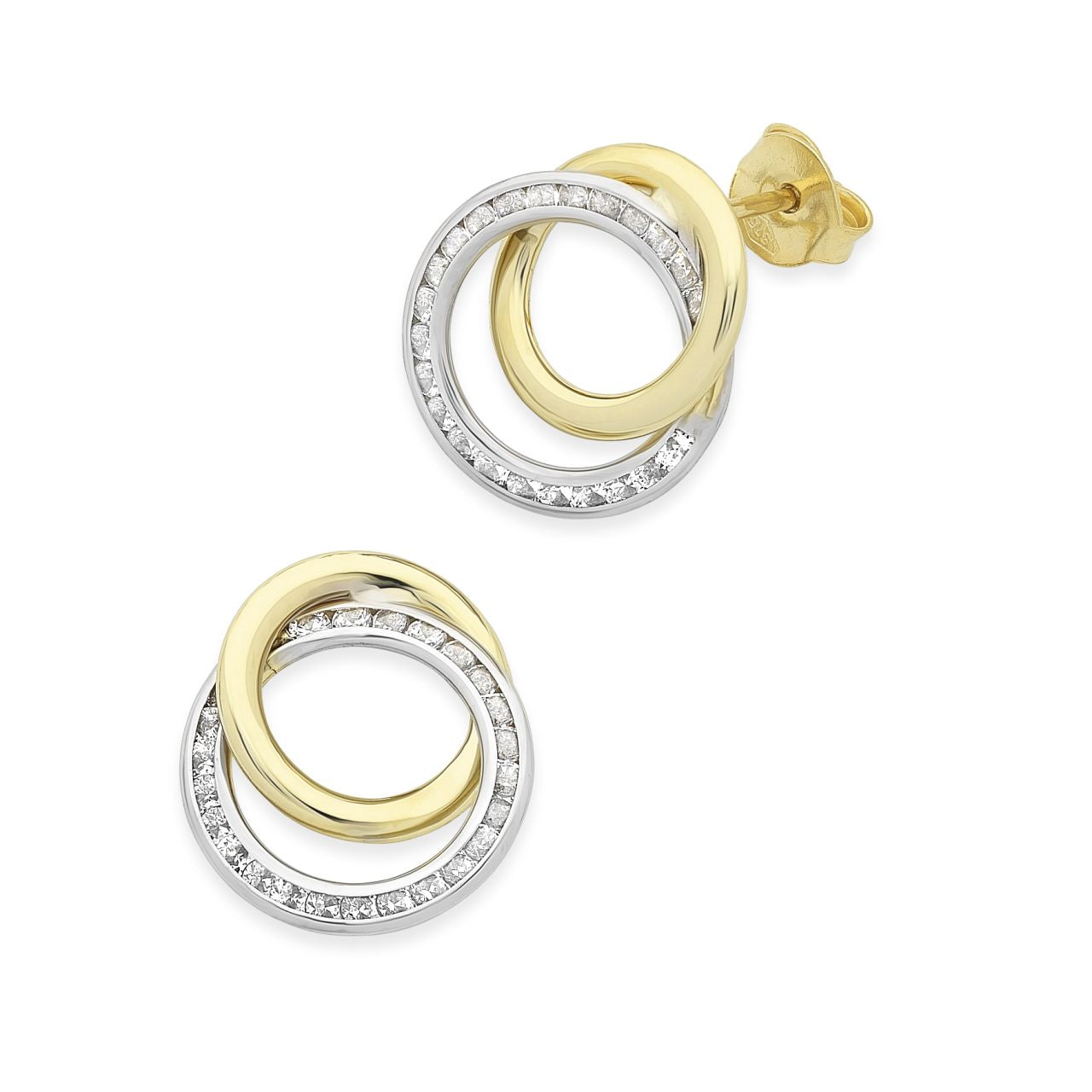 9ct Yellow / White Gold Earrings