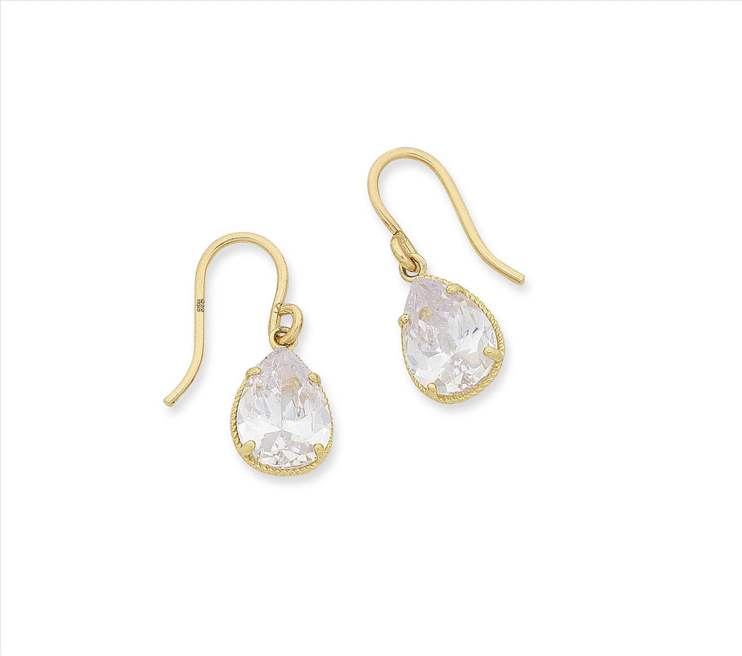 9ct Yellow Gold Cubic Zirconia Earrings