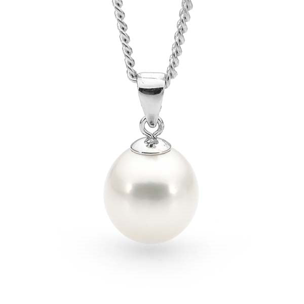 Sterling Silver White 7.5Mm-8Mm Drop Freshwater Pearl Pendant