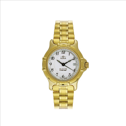 Ladies Adina Oceaneer, Gold Plated, White Dial, 100m