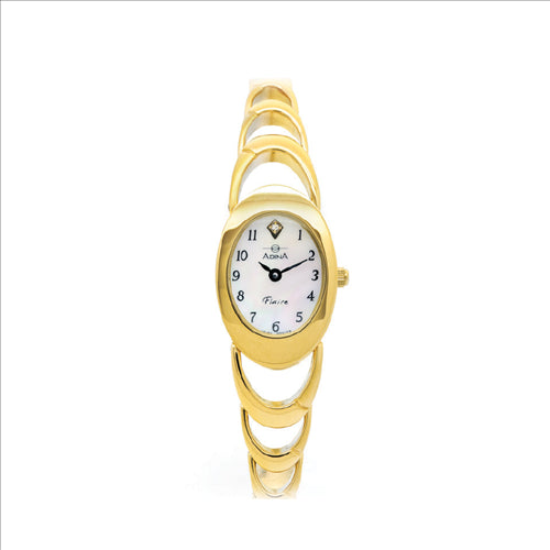 Ladies Adina Flaire, Gold Plated, White Dial, 30m