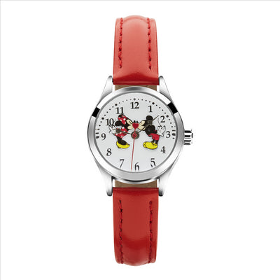 Mickey Mouse Dress Watch, White Dial, Red Band
