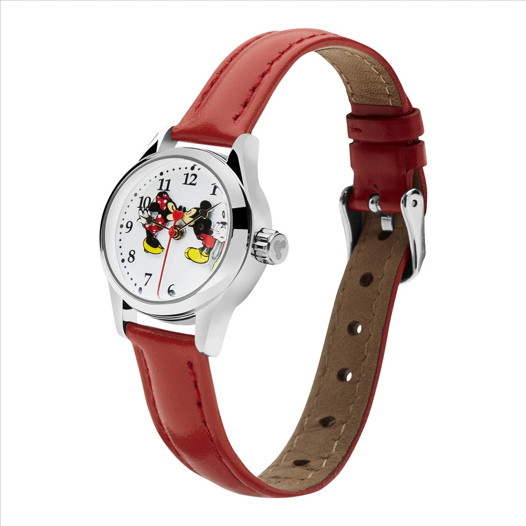 Mickey Mouse Dress Watch, White Dial, Red Band