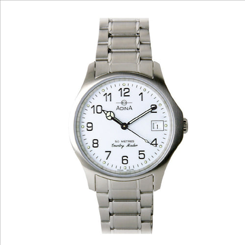 Adina gents Country master 50m, White dial, Date