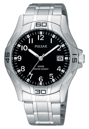 Pulsar gents Stainless steel, Black dial