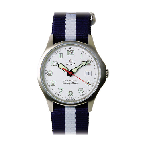 Adina Gents 100m Country Master Blue Dial, Nato Strap, Date