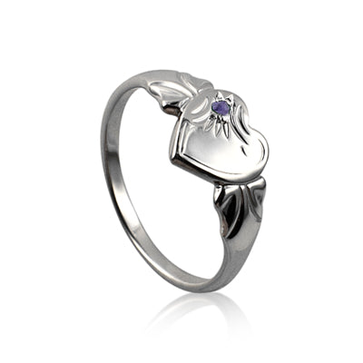 Sterling Silver Signet Ring, June, Alexandrite