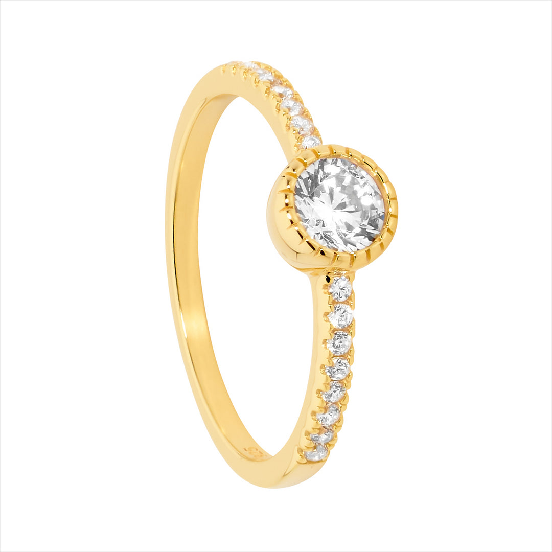 Sterling Silver Yellow Gold Plated set with Cubic Zirconia