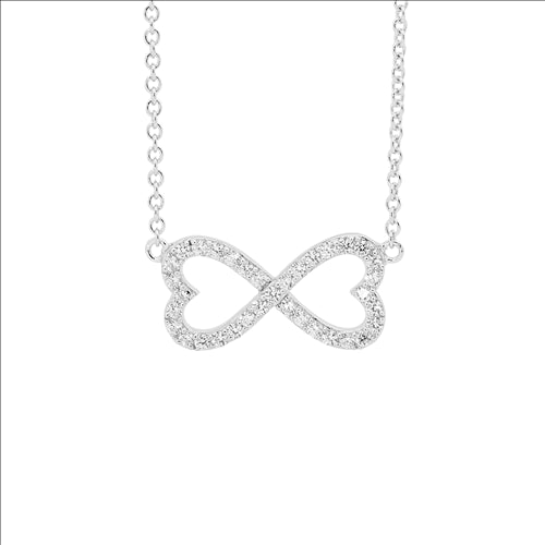 Sterling silver Heart Infinity with White Cubic Zirconia