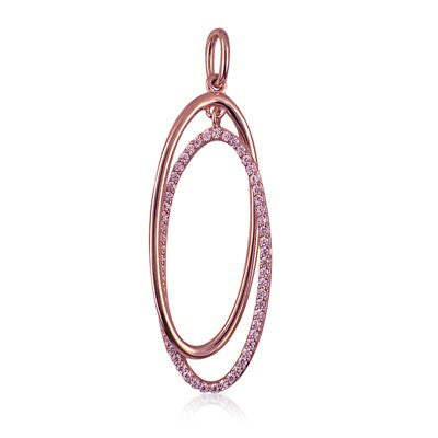 Sterling Silver/ Rose Gold Plated oval Cubic Zirconia