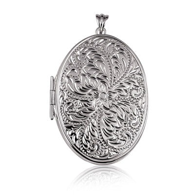 Sterling Silver 50mm Embossed double sided Locket