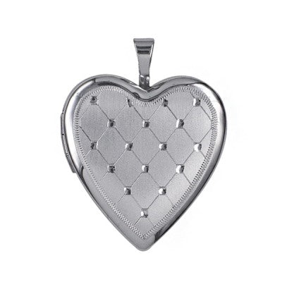 Sterling Silver 22mm Criss Cross Heart Locket