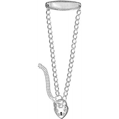 Bracelet - Sterling silver baby Id Heart Padlock bracelet