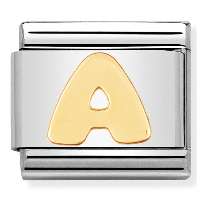Nomination - Stainless Steel & 18ct Gold Letter A
