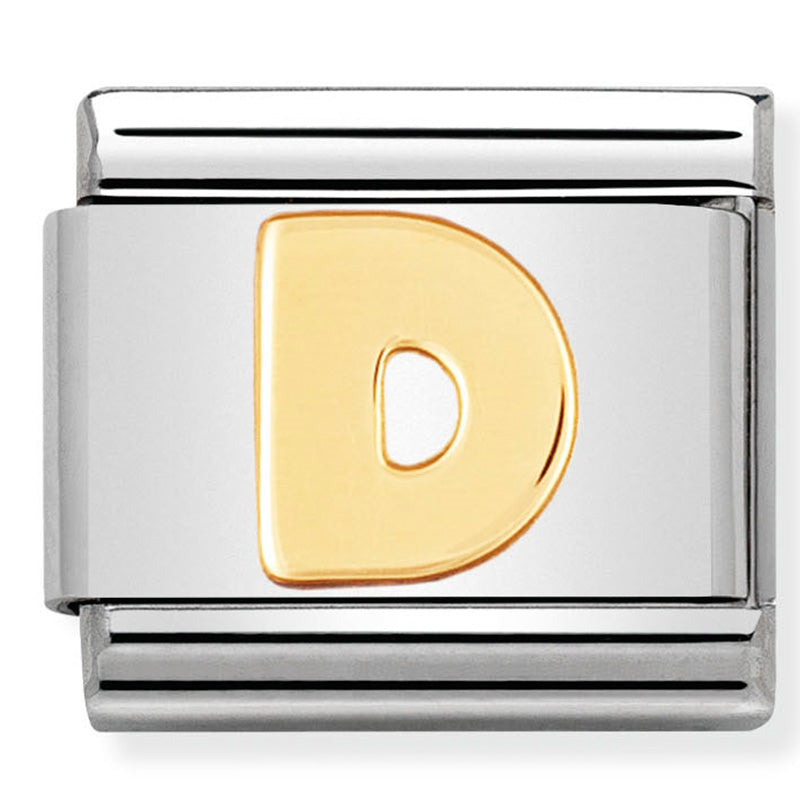 Nomination - Stainless Steel & 18ct Gold Letter D
