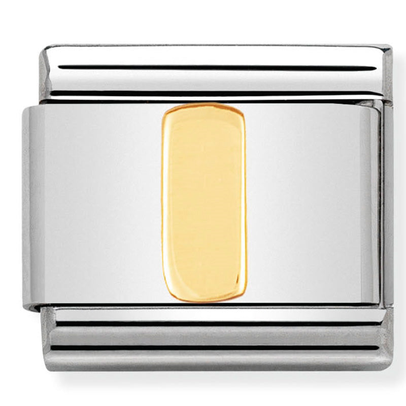 Nomination - Stainless Steel & 18ct Gold Letter I