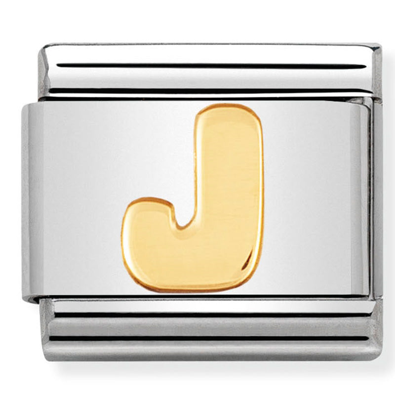 Nomination - Stainless Steel & 18ct Gold Letter J