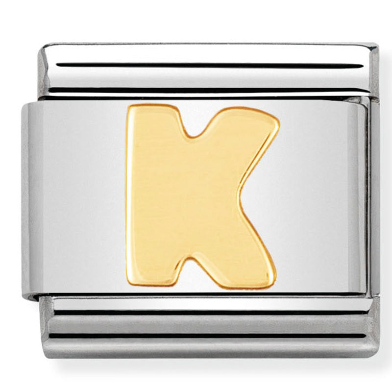 Nomination - Stainless Steel & 18ct Gold Letter K