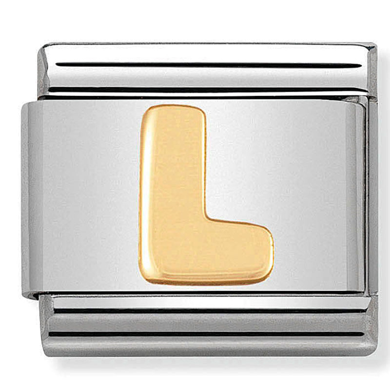 Nomination - Stainless Steel & 18ct Gold Letter L