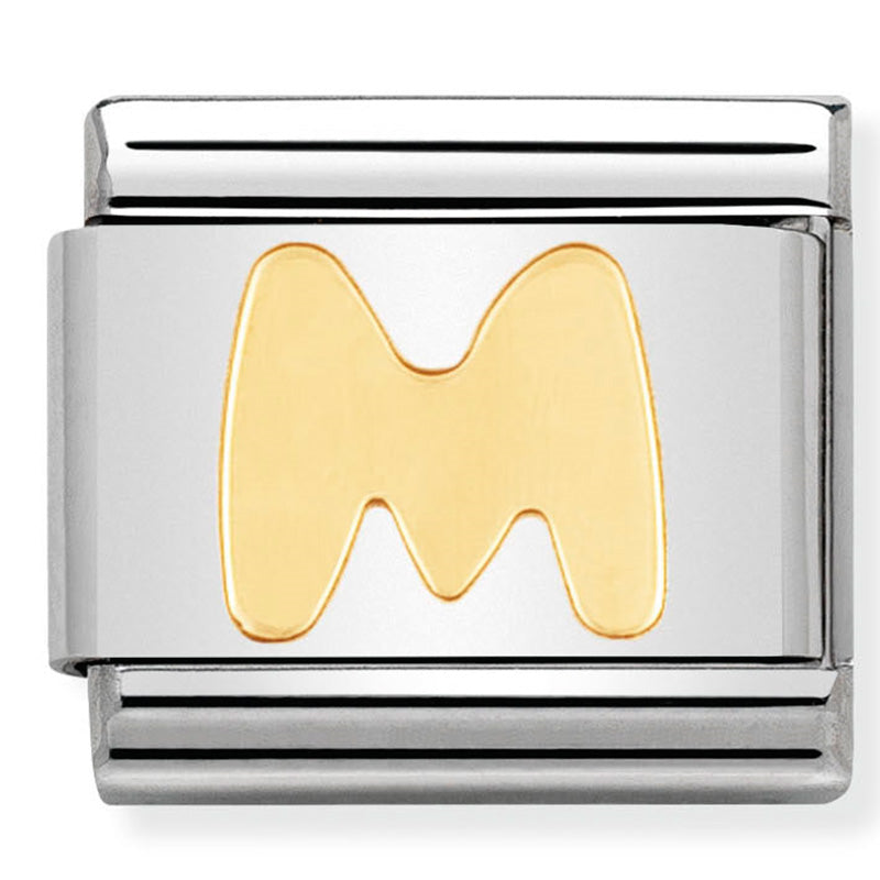 Nomination - Stainless Steel & 18ct Gold Letter M