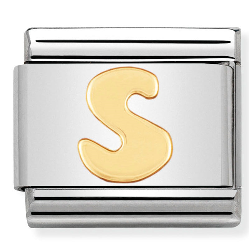 Nomination - Stainless Steel & 18ct Gold Letter S