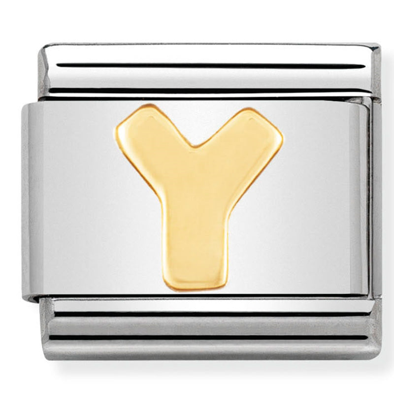 Nomination - Stainless Steel & 18ct Gold Letter Y