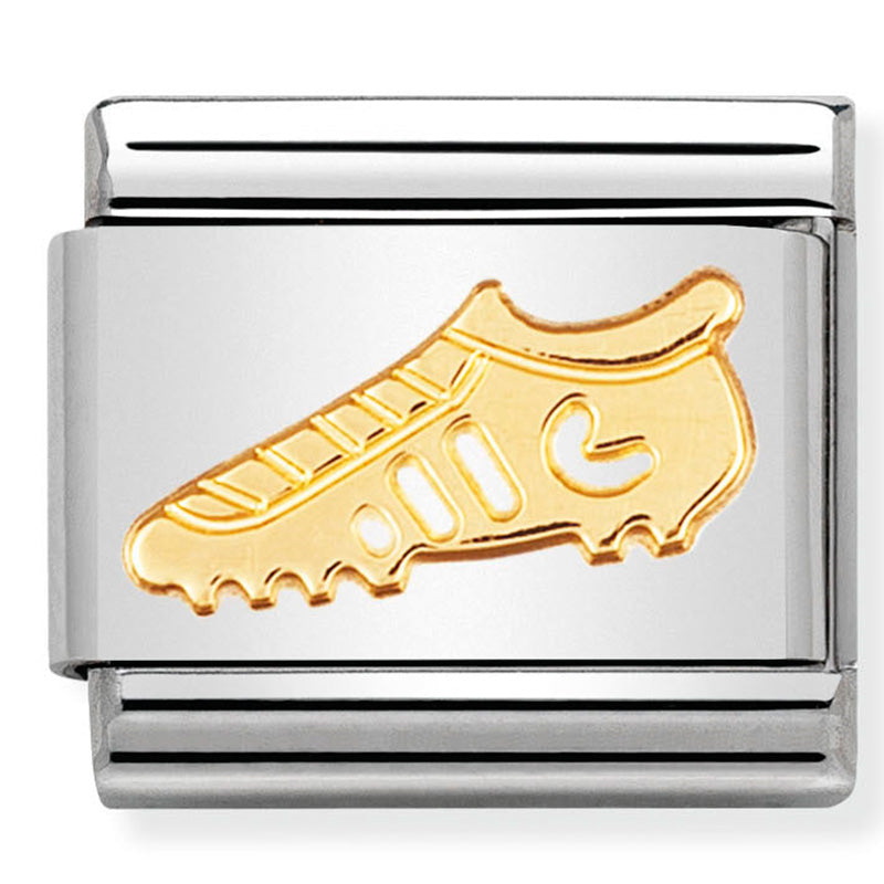 sports stainless steel & 18ct gold football boot