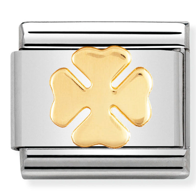 Nomination - Stainless Steel & 18ct Gold 4 Leaf Clover