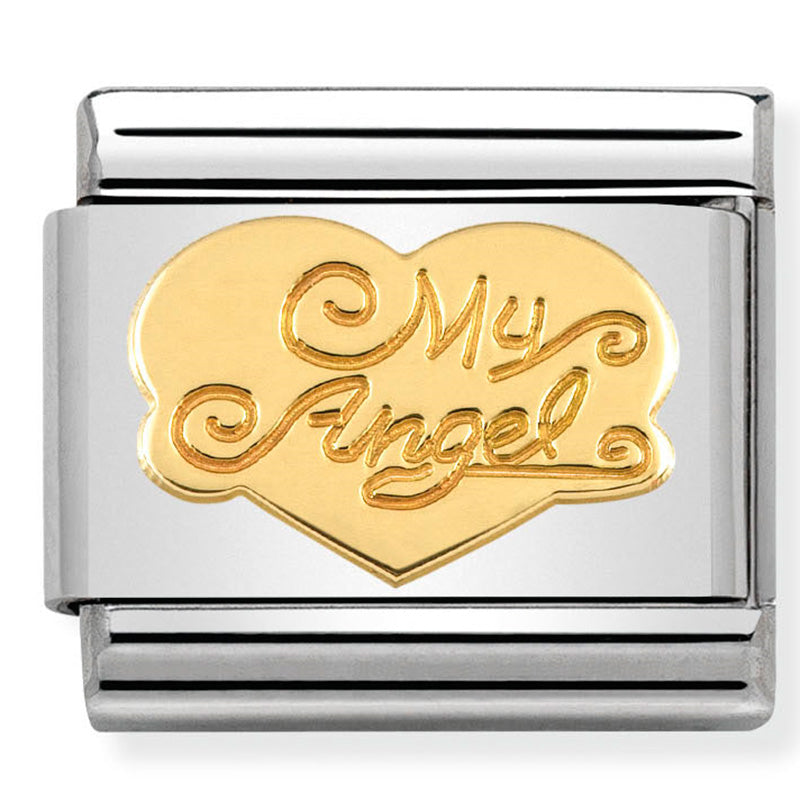 Nomination - Stainless Steel & 18ct Gold (My Angel) Heart