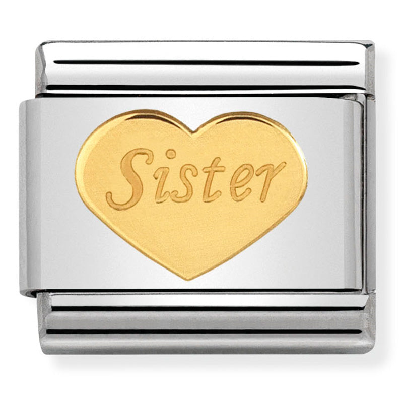 Nomination - Stainless Steel & 18ct Gold Sister Heart