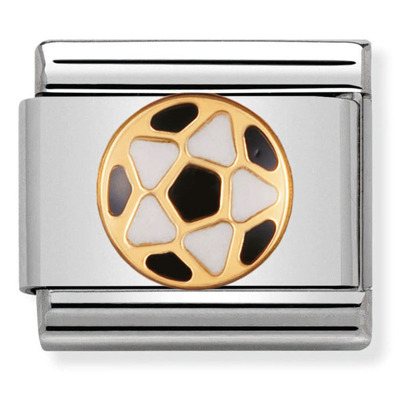 Nomination - Stainless Steel, Enamel & 18ct Yellow Gold Italian Football