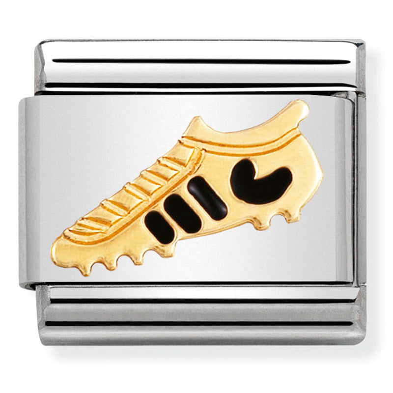 Nomination - Stainless Steel, Enamel & 18ct Gold Black Boot