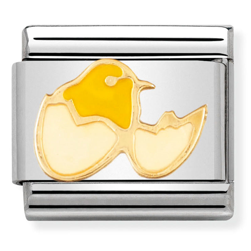 Nomination - Stainless Steel, Enamel & 18ct Gold Hatching Chick