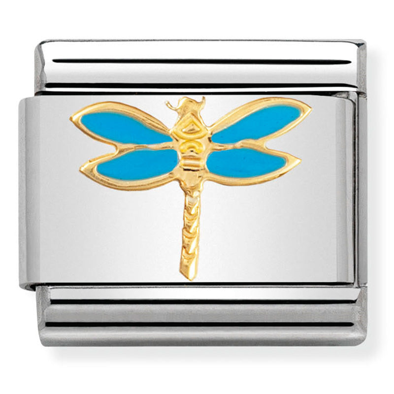 Nomination - Stainless Steel, Enamel & 18ct Gold Dragonfly