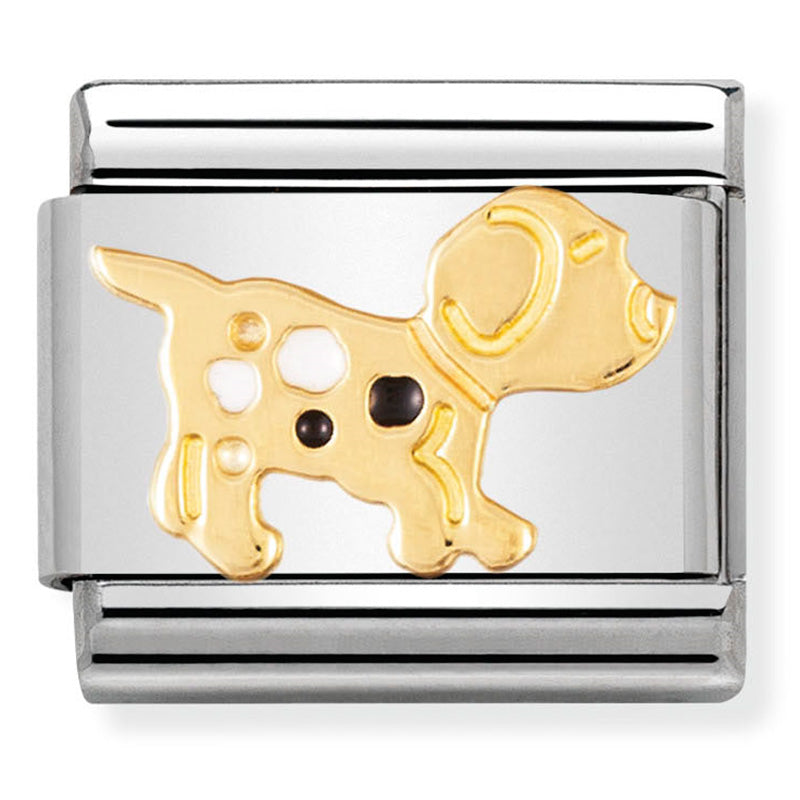Nomination - Stainless Steel, Enamel & 18ct Gold Dog