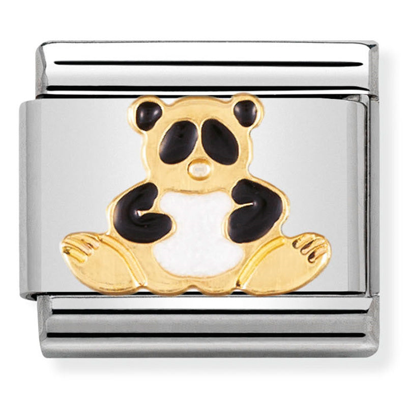 Nomination - Stainless Steel, Enamel & 18ct Gold Panda
