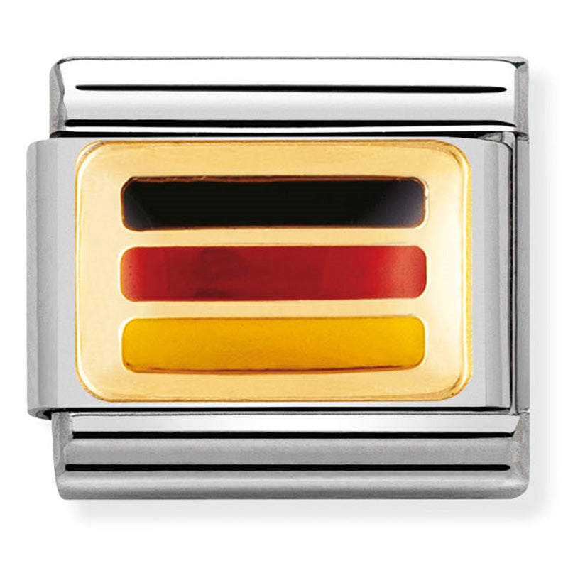 Nomination - Stainless Steel, Enamel & 18ct Gold Germany Flag