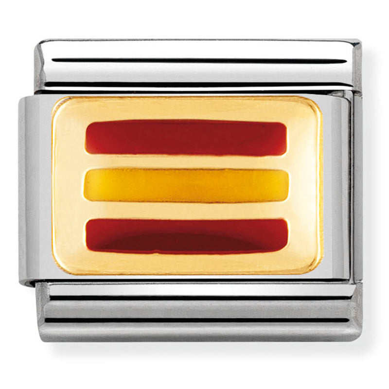 Nomination - Stainless Steel, Enamel & 18ct Gold Spain Flag