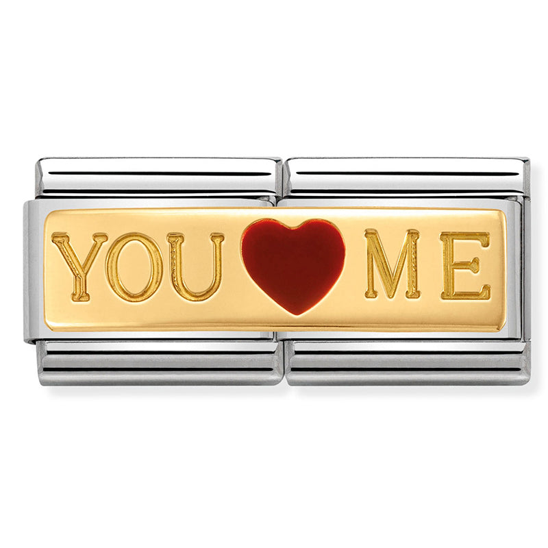 Nomination - Stainless Steel, Enamel & 18ct Gold You Heart Me