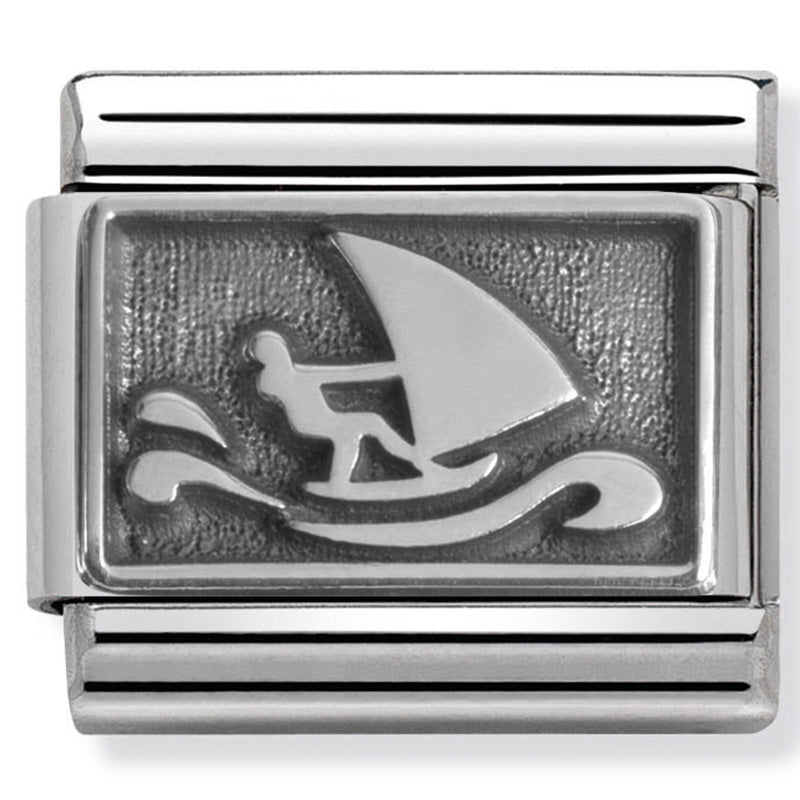 Nomination - Stainless Steel and Sterling Silver Oxidised Windsurf