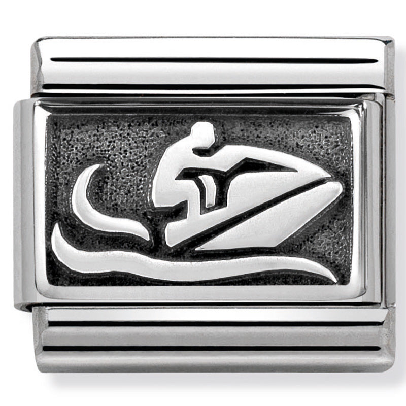 Nomination - Stainless Steel and Sterling Silver Oxidised Jetski
