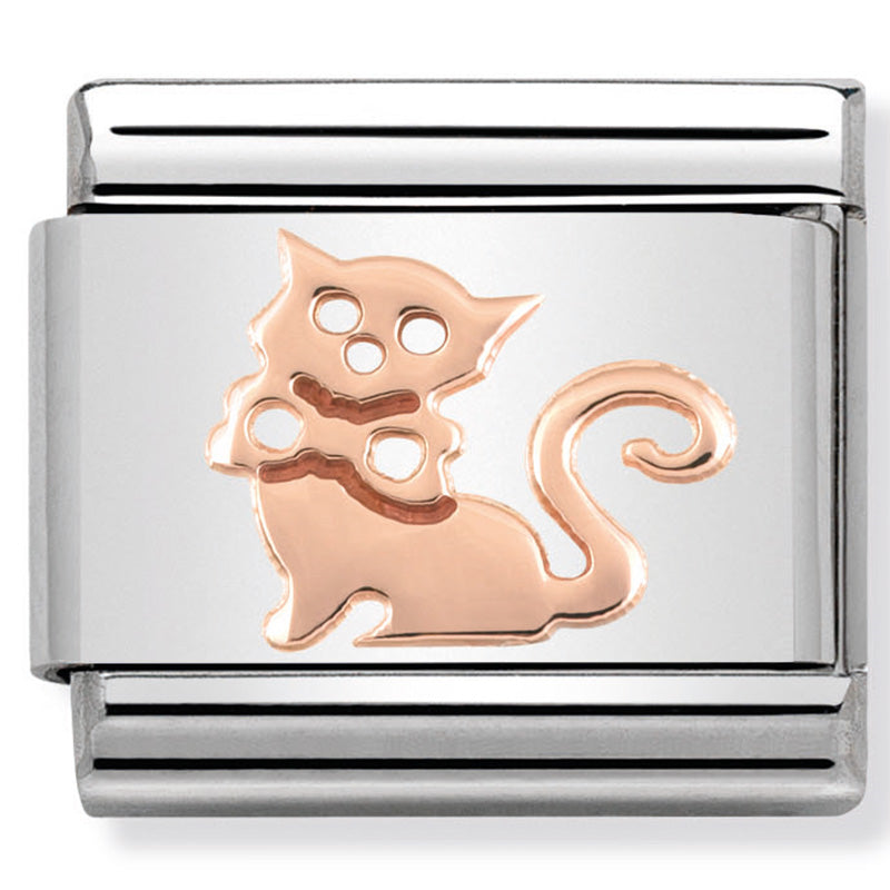 Nomination - Stainless Steel and 9ct Rose Gold Cat