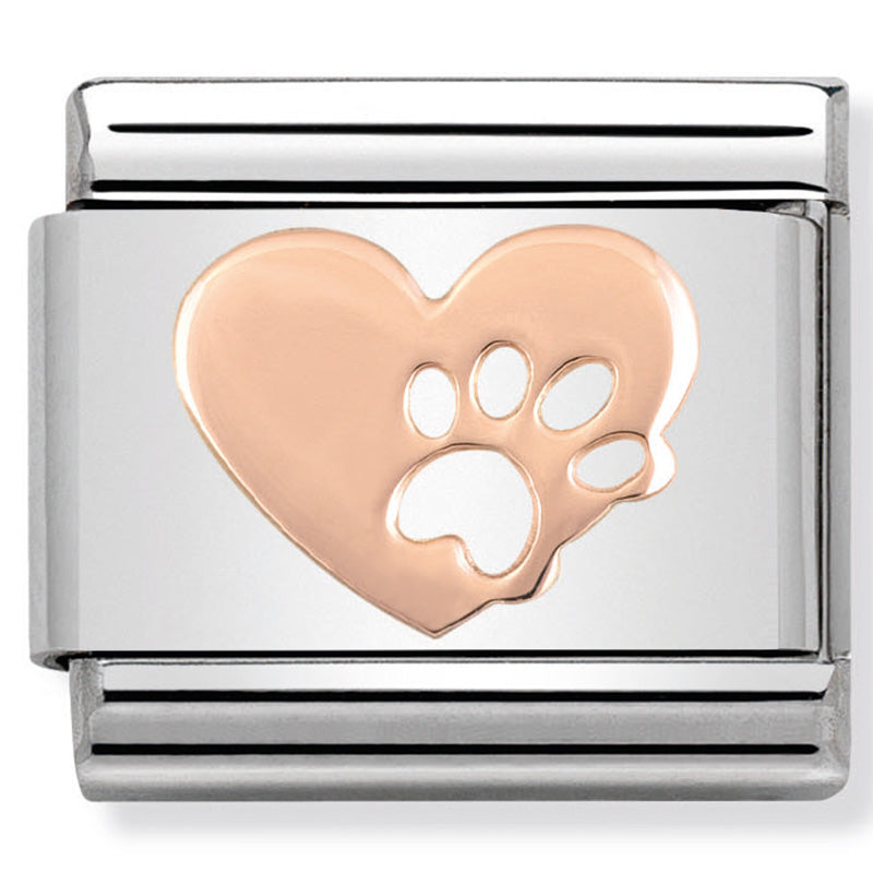 Nomination - Stainless Steel and 9ct Rose Gold Heart with Footprint