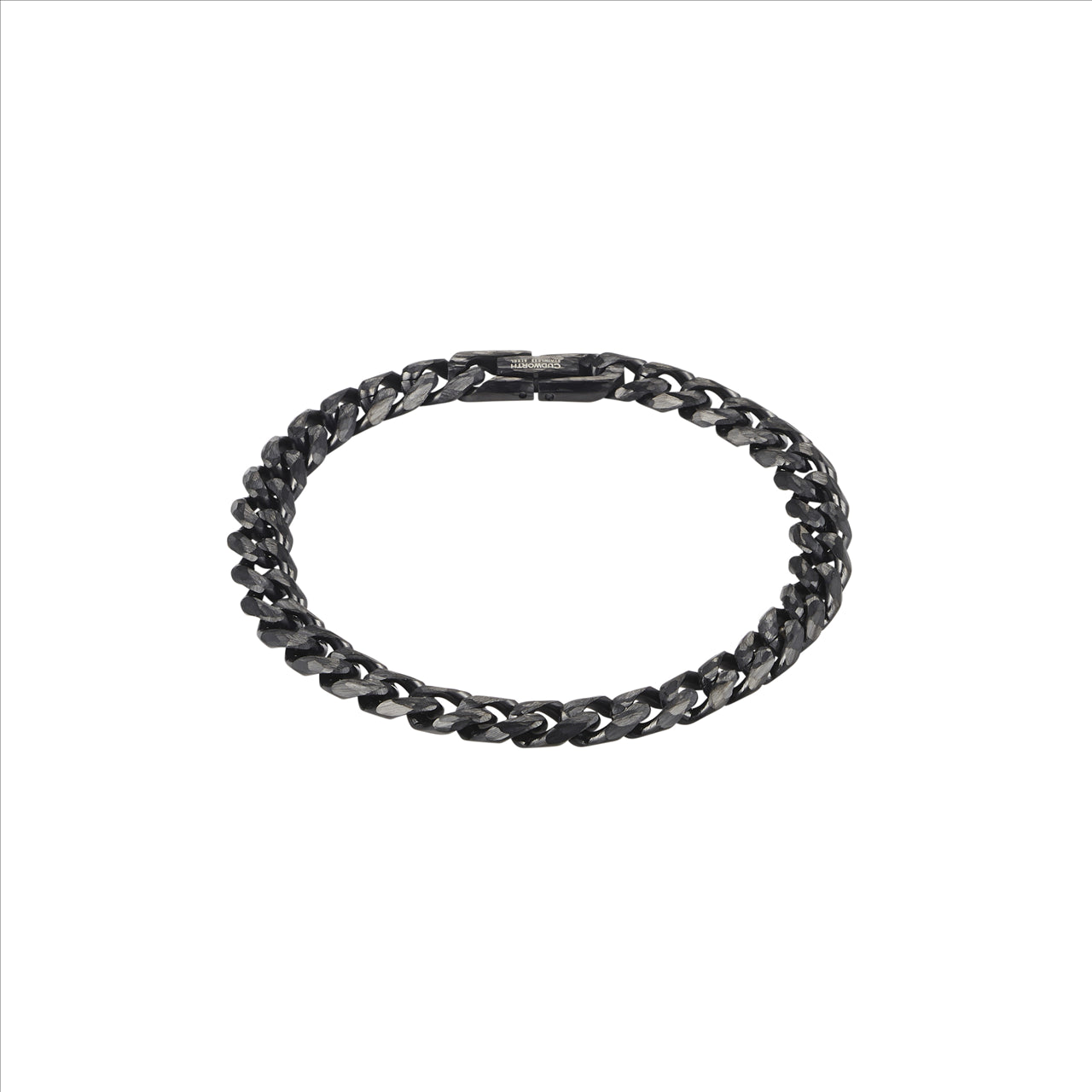 Bracelet - Gents ip black stainless steel chain bracelet
