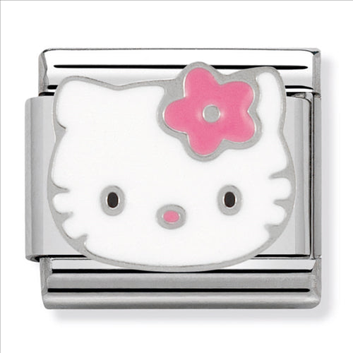 Nomination - classic hello kitty stainless steel & enamel (pink flower)