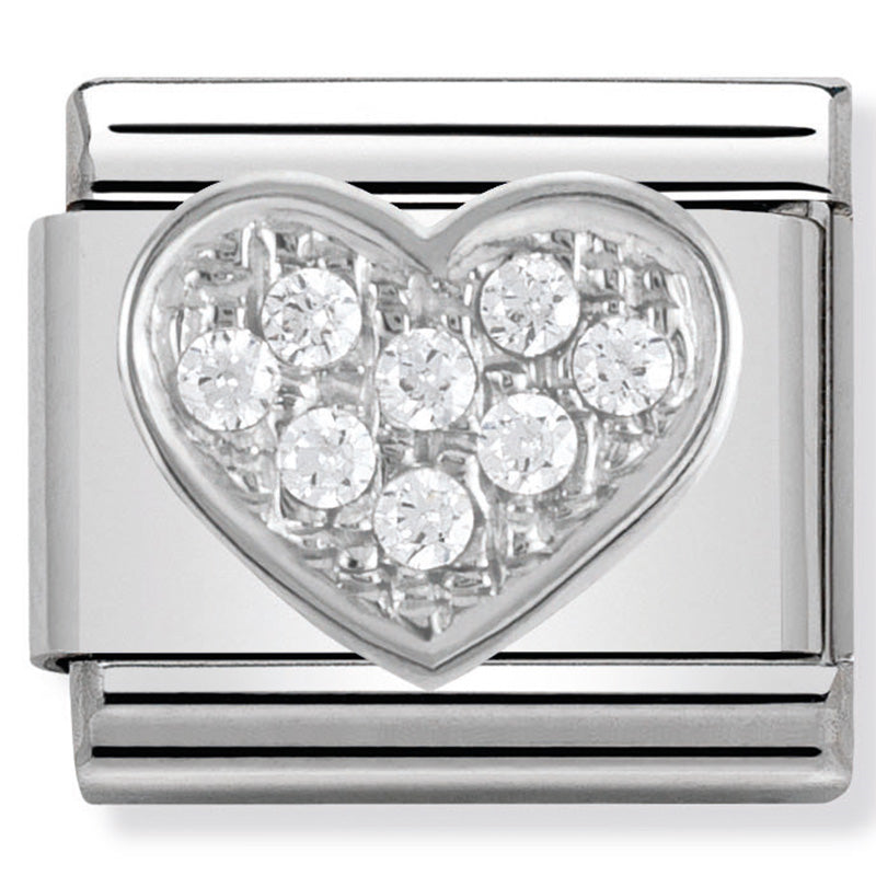 Nomination - Stainless Steel and Sterling Silver CZ Heart