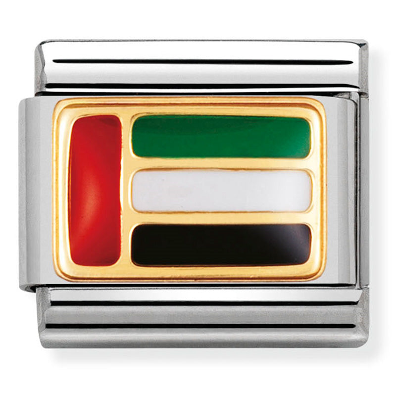 Nomination - Stainless Steel, 18ct Gold and Enamel United Arab Flag