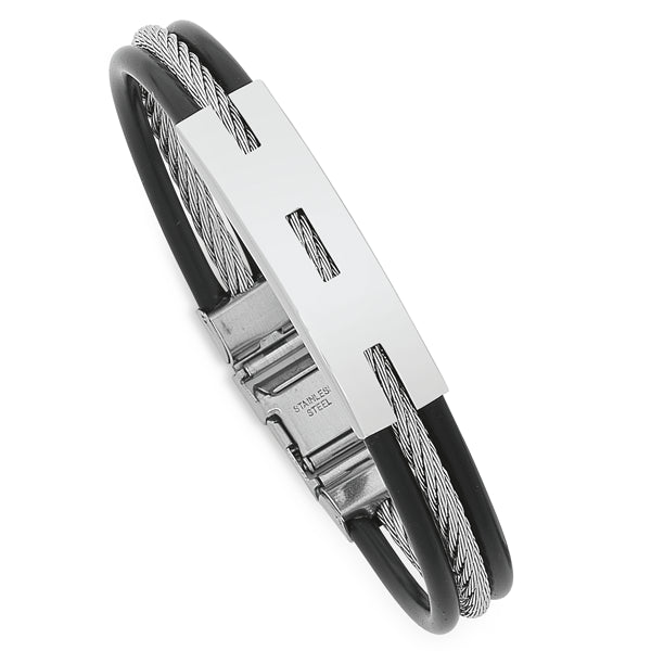 Gents Black/Stainless steel bracelet